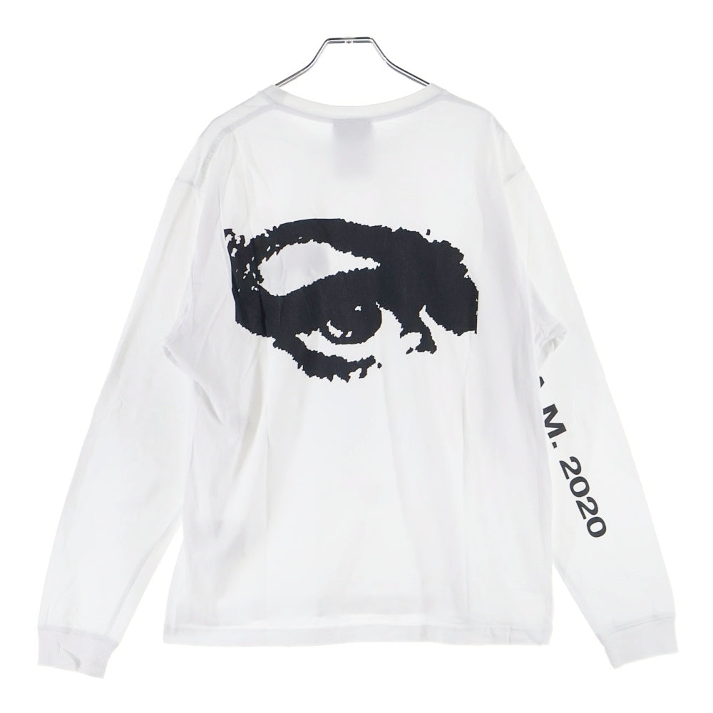 PAM(パム) プリント クルーネック長袖カットソー ホワイト