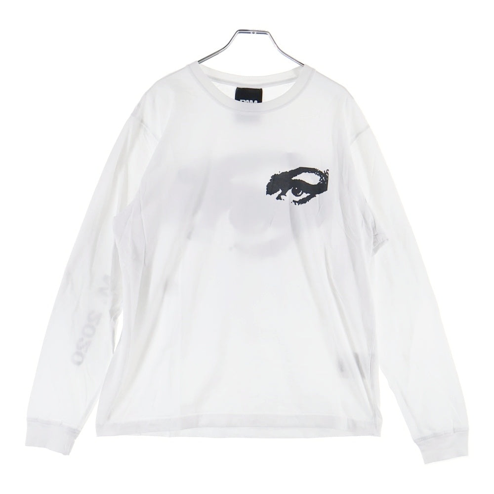 PAM(パム) プリント クルーネック長袖カットソー ホワイト