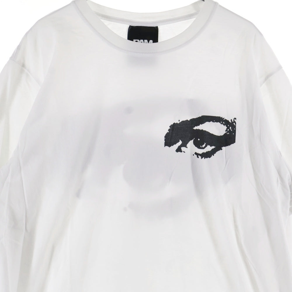 PAM(パム) プリント クルーネック長袖カットソー ホワイト