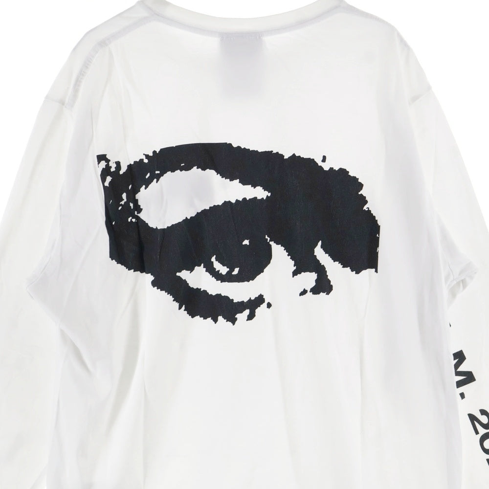 PAM(パム) プリント クルーネック長袖カットソー ホワイト