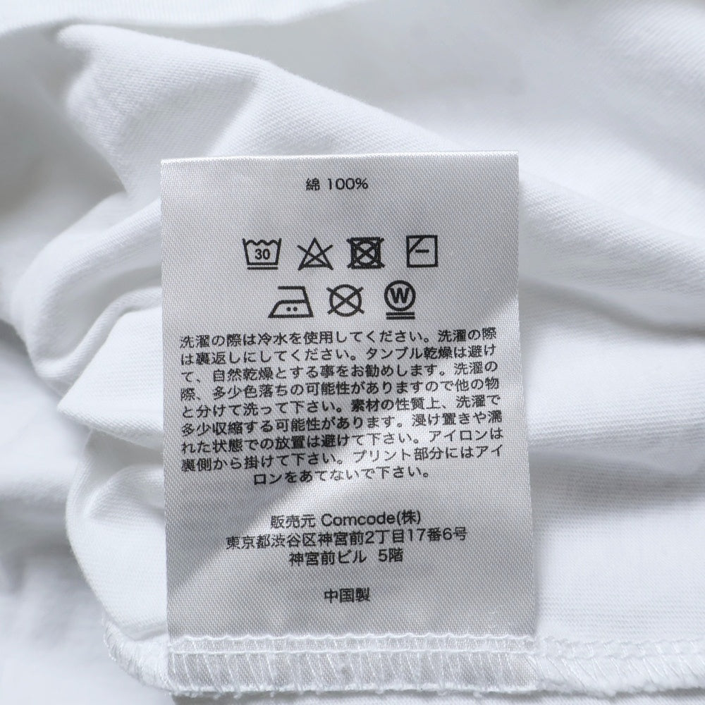 PAM(パム) プリント クルーネック長袖カットソー ホワイト