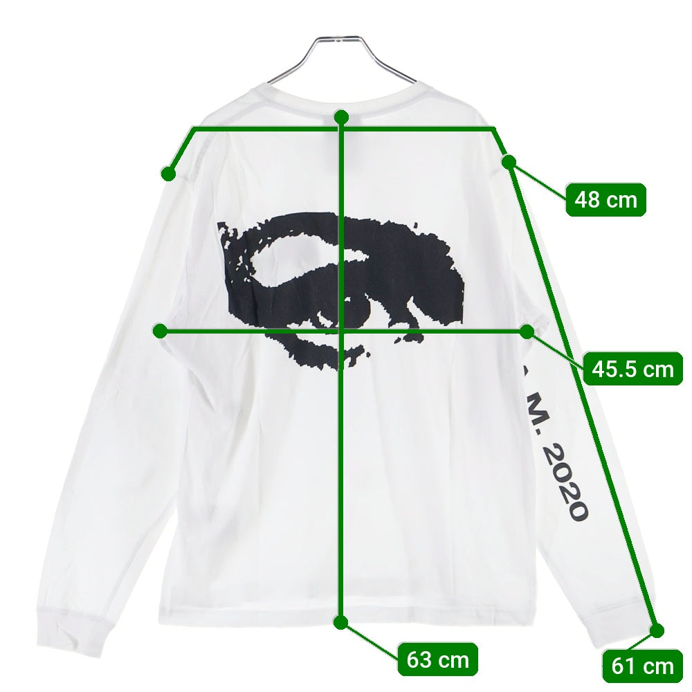 PAM(パム) プリント クルーネック長袖カットソー ホワイト