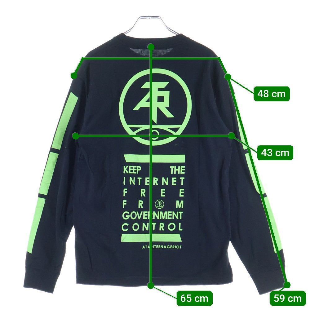 NEIGHBORHOOD(ネイバーフッド) ATR-2 CE-CREW LS 181MBATN-CSM02S プリント長袖Tシャツ ブラック