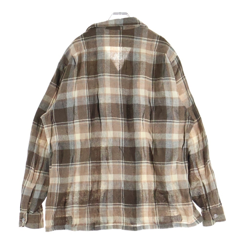 McGREGOR(マクレガー) 50S VINTAGE WOOL CHECK L/S SHIRT BOX TYPE ヴィンテージ ウール 長袖 チェックシャツ ボックス型 ブラウン/ホワイト