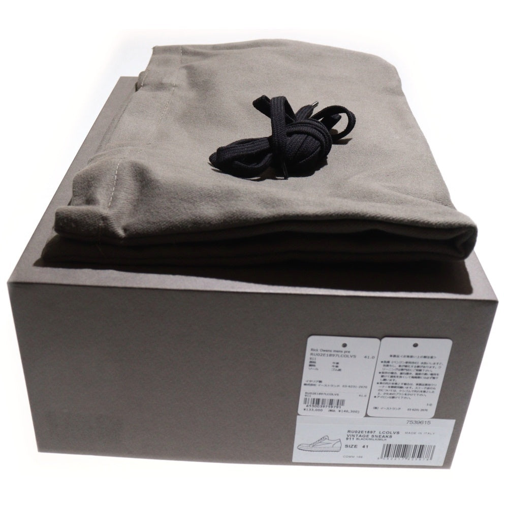 Rick Owens(リックオウエンス) VINTAGE SNEAKS RU02E1897LCOLVS ヴィンテージスニーカー ブラック/ホワイト