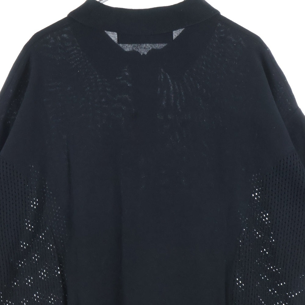 bal(バル) メッシュ ハーフジップアップ半袖カットソー ブラック