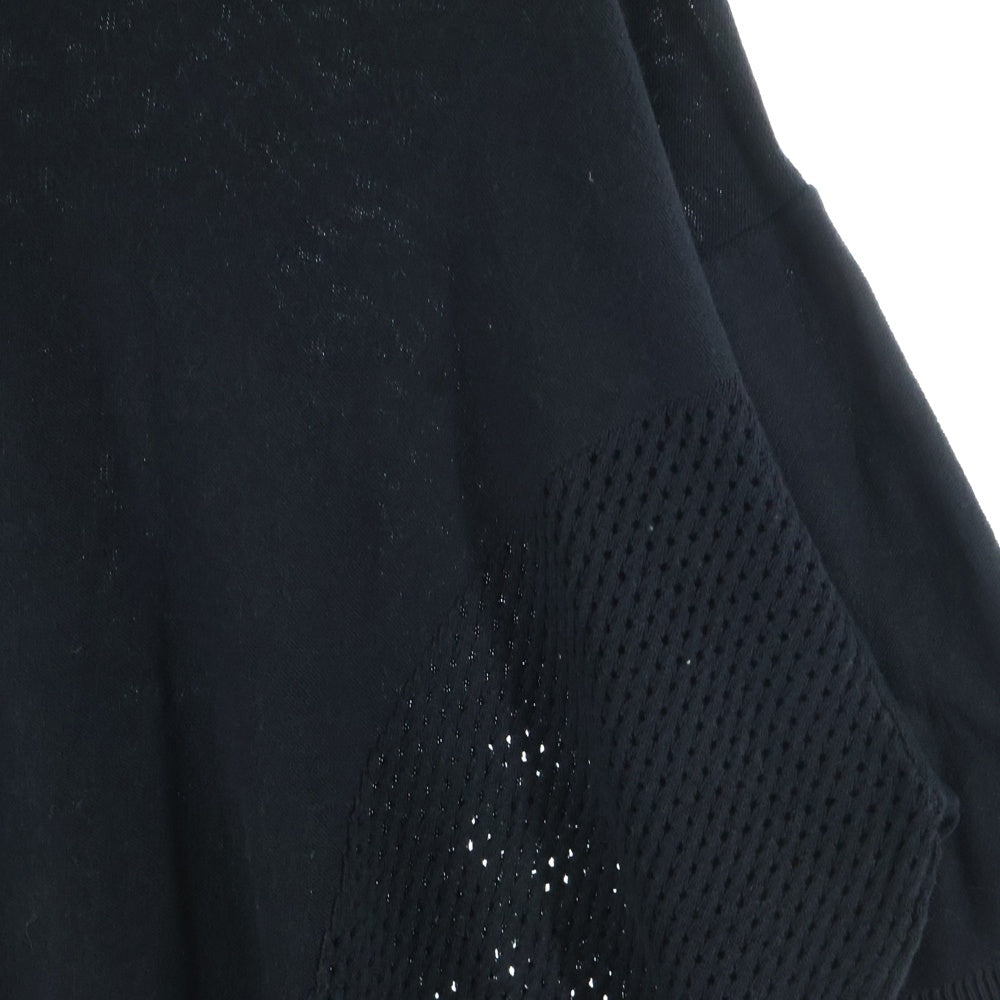 bal(バル) メッシュ ハーフジップアップ半袖カットソー ブラック