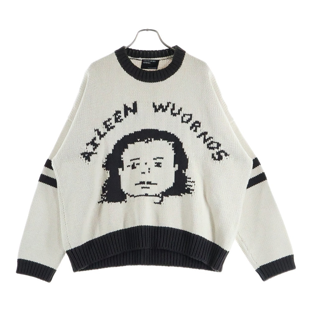 ENFANTS RICHES DEPRIMES(アンファンリッシュデプリメ) 23SS Aileen Wuornos Cotton Knit Sweater クルーネックニットセーター アイボリー/ブラウン