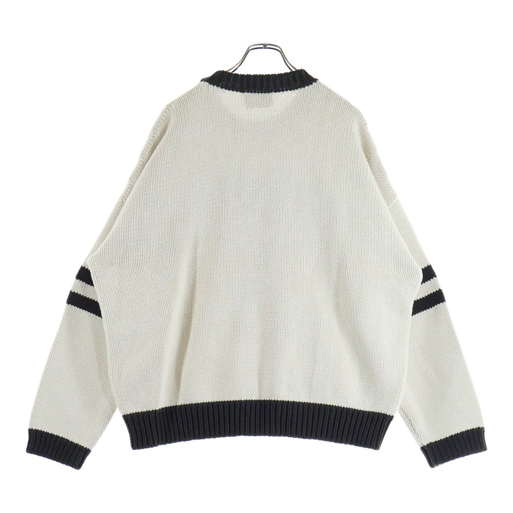 ENFANTS RICHES DEPRIMES(アンファンリッシュデプリメ) 23SS Aileen Wuornos Cotton Knit Sweater クルーネックニットセーター アイボリー/ブラウン
