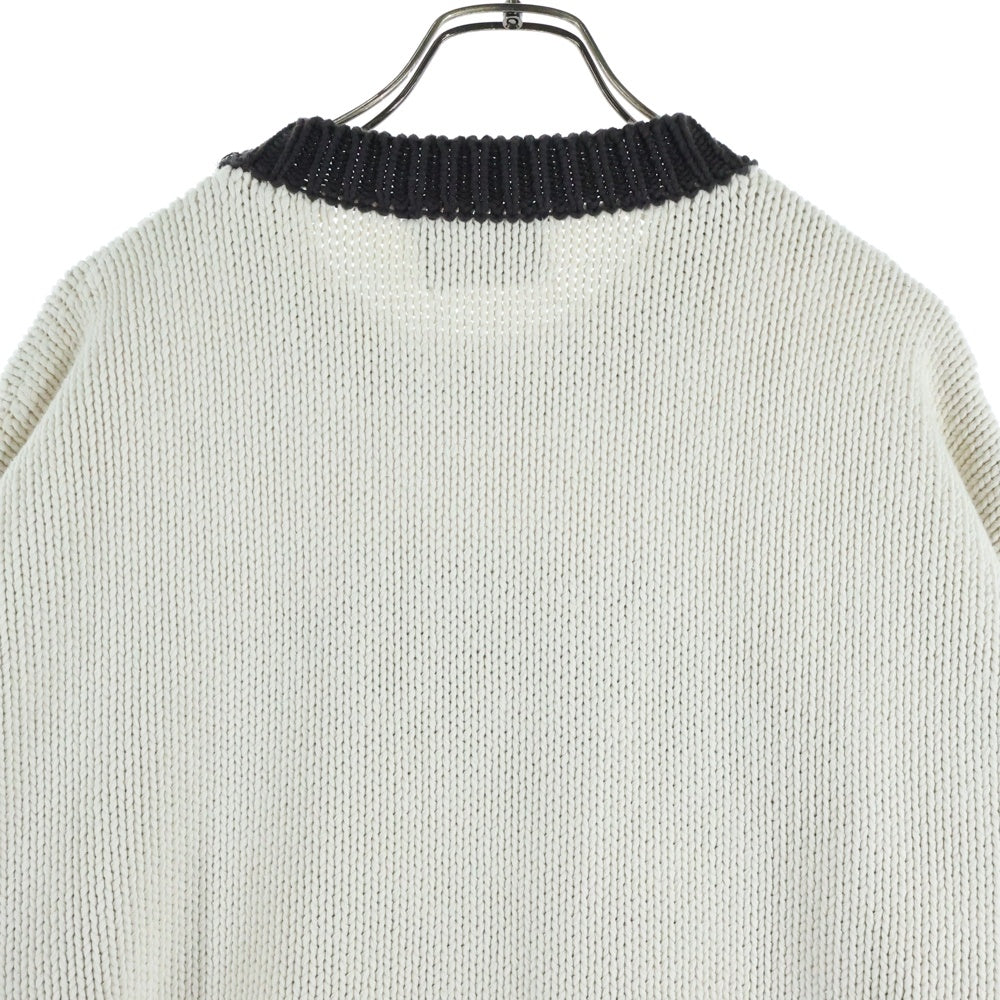 ENFANTS RICHES DEPRIMES(アンファンリッシュデプリメ) 23SS Aileen Wuornos Cotton Knit Sweater クルーネックニットセーター アイボリー/ブラウン