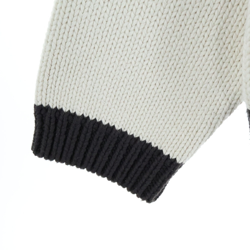 ENFANTS RICHES DEPRIMES(アンファンリッシュデプリメ) 23SS Aileen Wuornos Cotton Knit Sweater クルーネックニットセーター アイボリー/ブラウン