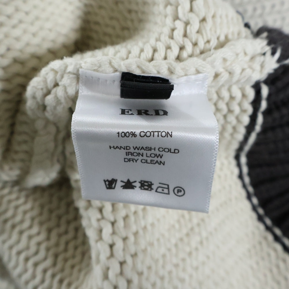 ENFANTS RICHES DEPRIMES(アンファンリッシュデプリメ) 23SS Aileen Wuornos Cotton Knit Sweater クルーネックニットセーター アイボリー/ブラウン