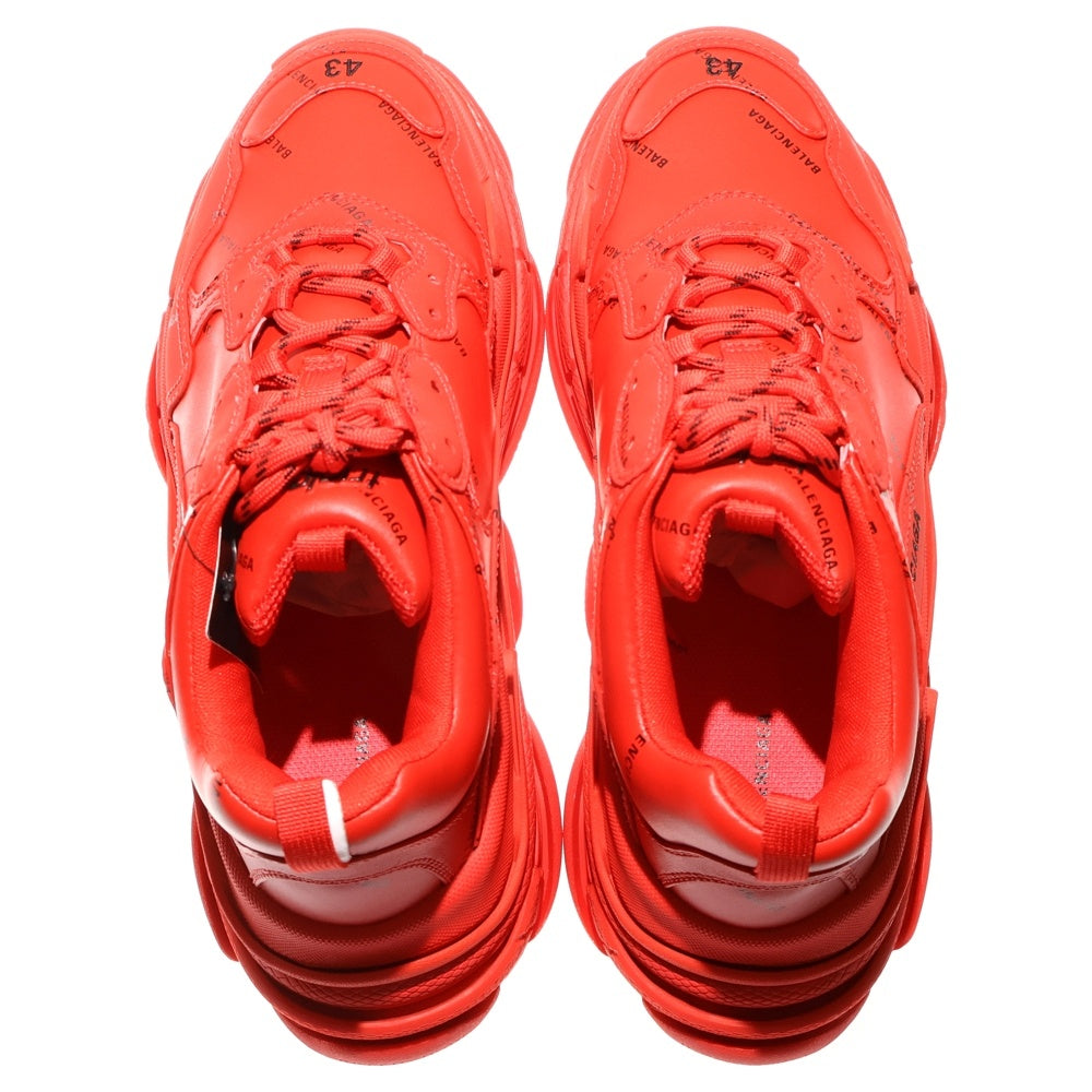 BALENCIAGA(バレンシアガ) Triple S Sneaker Allover Logo 541624 トリプルエス 総柄ロゴ レッド ローカットスニーカー