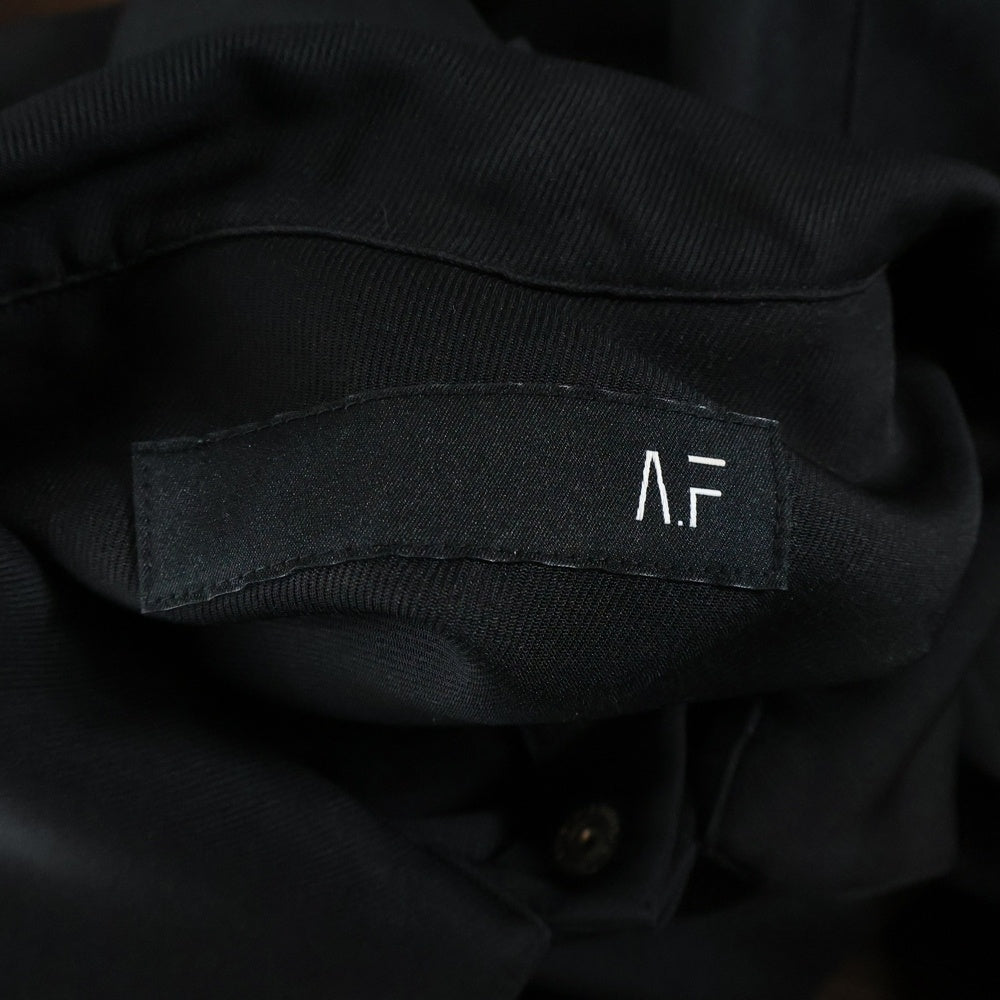 A.F ARTEFACT(エーエフアーティファクト) SNAPPED PANEL SWITCHING CHECK COMBI SHIRT チェック柄ドッキング長袖シャツ ブラック