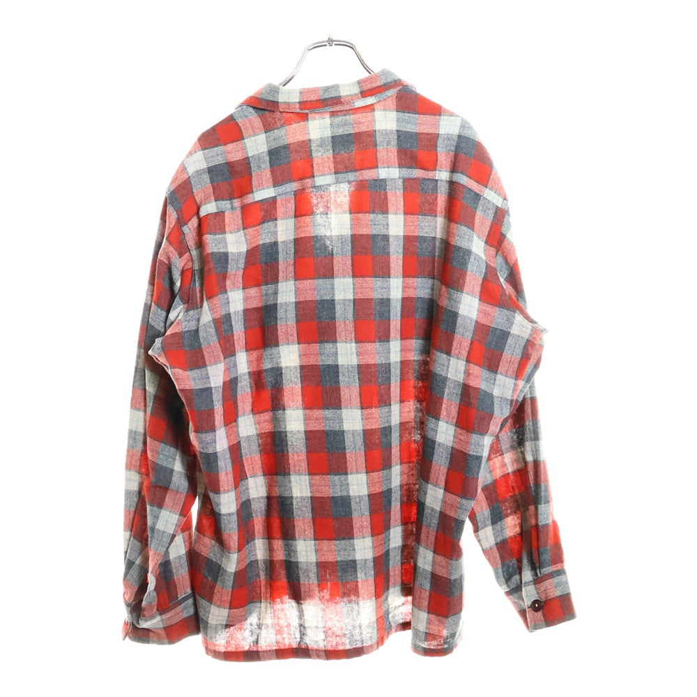 VINTAGE(ヴィンテージ) 50S WOOL THE WEST WOOL NYLON CHECK L/S SHIRT ウール ナイロン チェック 長袖シャツ レッド/グレー