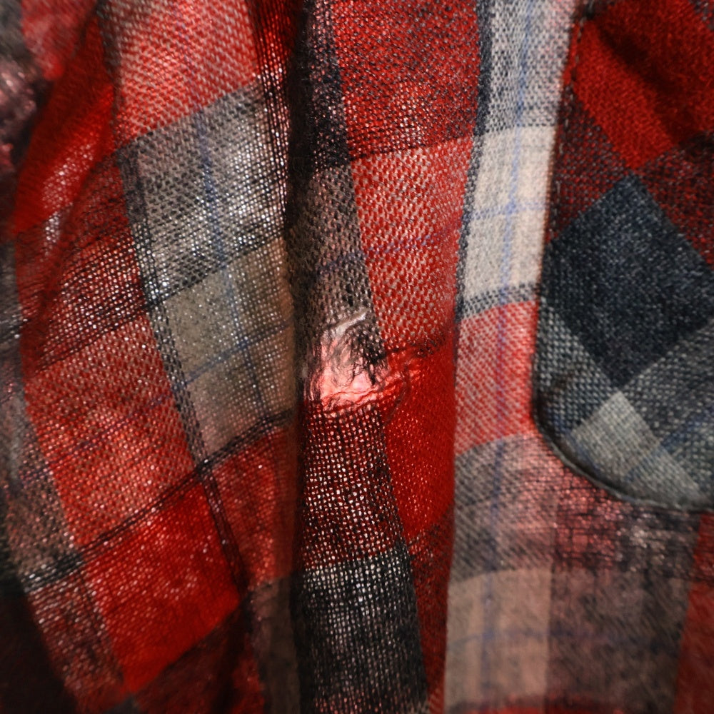 VINTAGE(ヴィンテージ) 50S WOOL THE WEST WOOL NYLON CHECK L/S SHIRT ウール ナイロン チェック 長袖シャツ レッド/グレー
