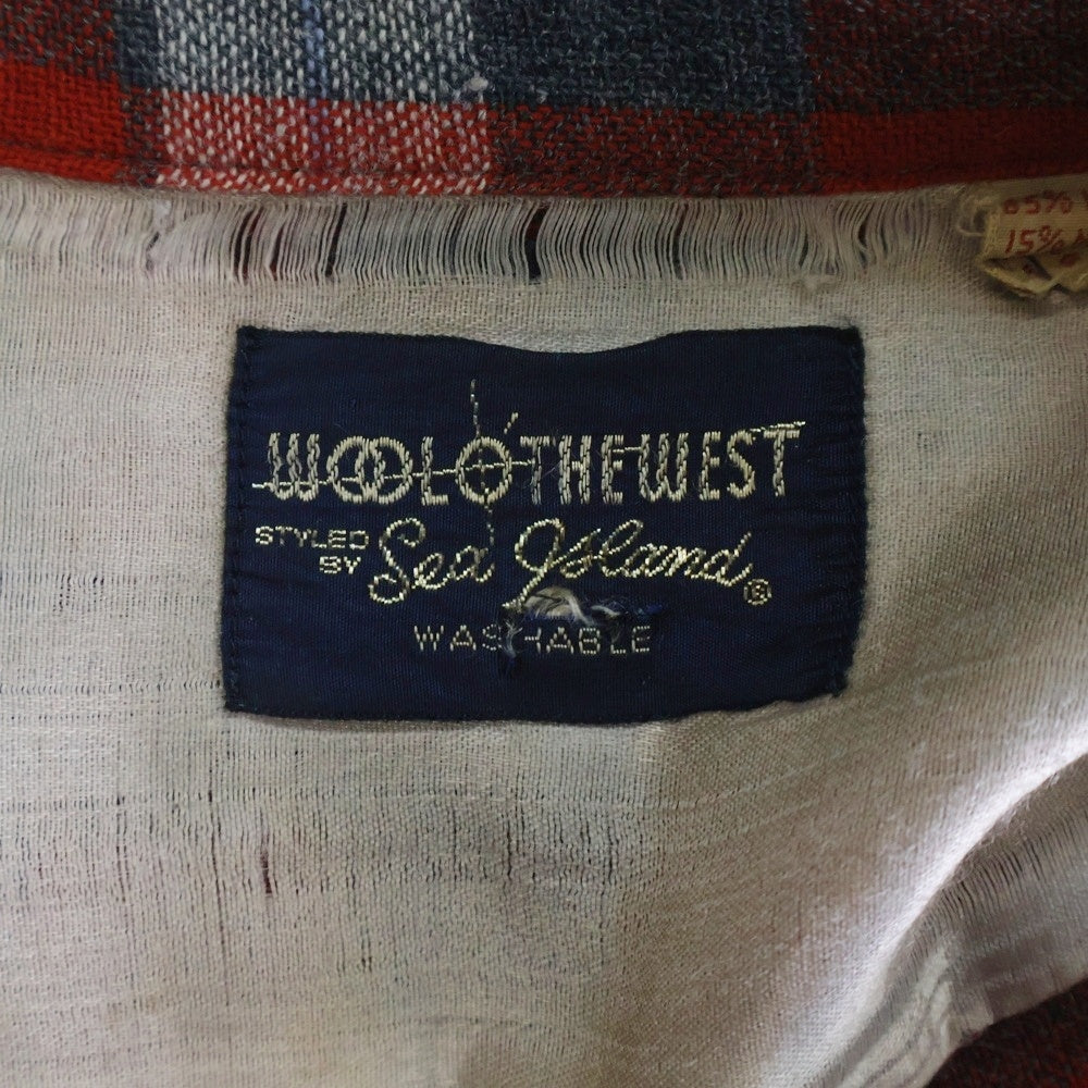 VINTAGE(ヴィンテージ) 50S WOOL THE WEST WOOL NYLON CHECK L/S SHIRT ウール ナイロン チェック 長袖シャツ レッド/グレー