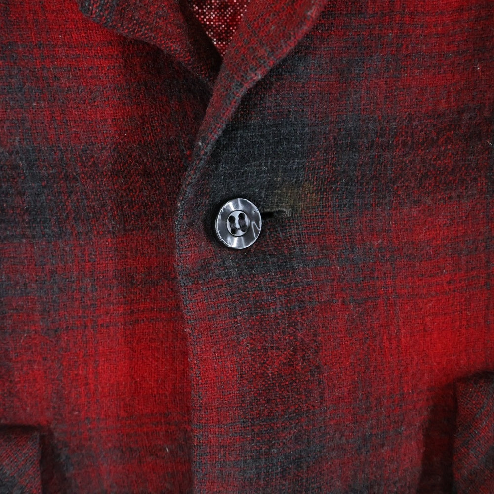 PENDLETON(ペンドルトン) 50S VINTAGE WOOL L/S OMBRE CHECK WOOL PLAID LOOP SHIRT ヴィンテージ ウール オンブレチェック ボードシャツ 長袖シャツ レッド/ブラック
