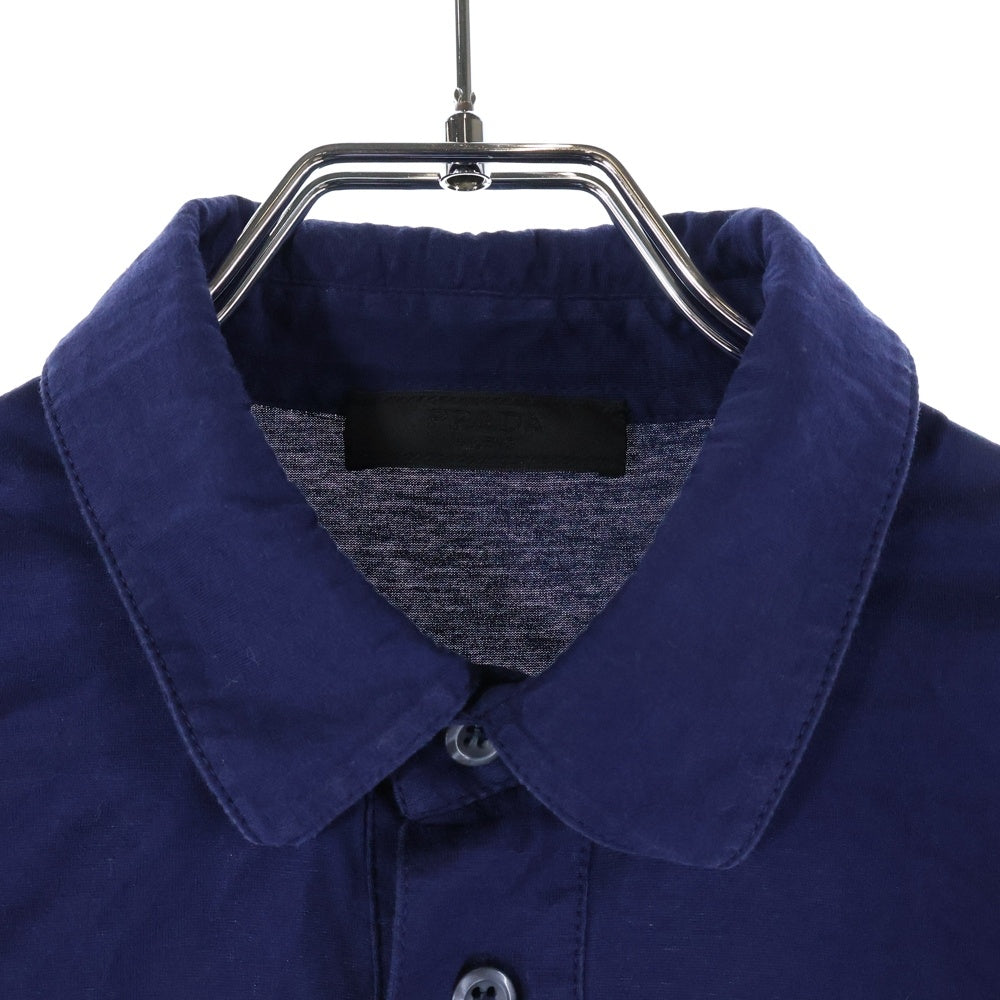 PRADA(プラダ) 19SS LOGO S/S POLO SHIRT 胸ロゴ 半袖 ポロシャツ ネイビーUJN007 R131 1GAW