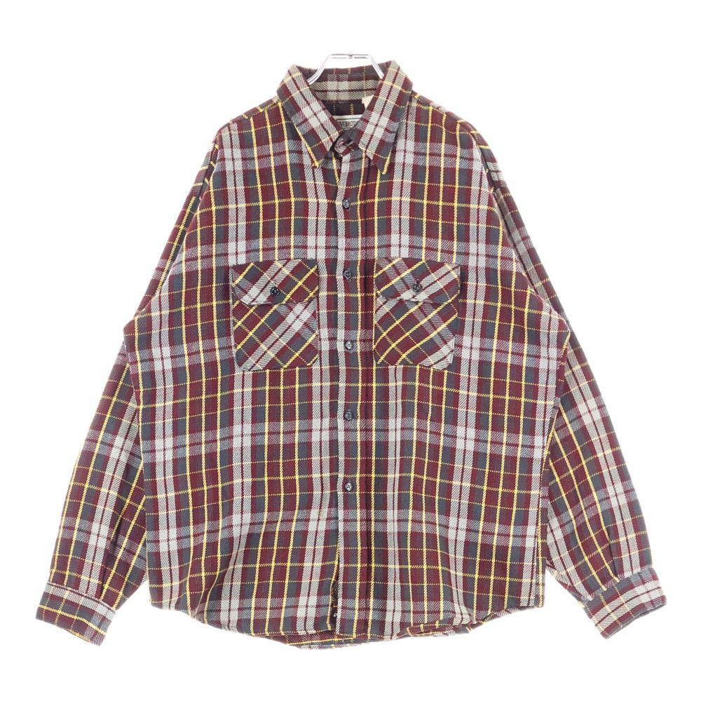 FIVE BROTHERS(ファイブブラザー) 70-80S VINTAGE CHECK L/S SHIRT コットン オンブレ 長袖シャツ レッド/ブラウン/イエロー