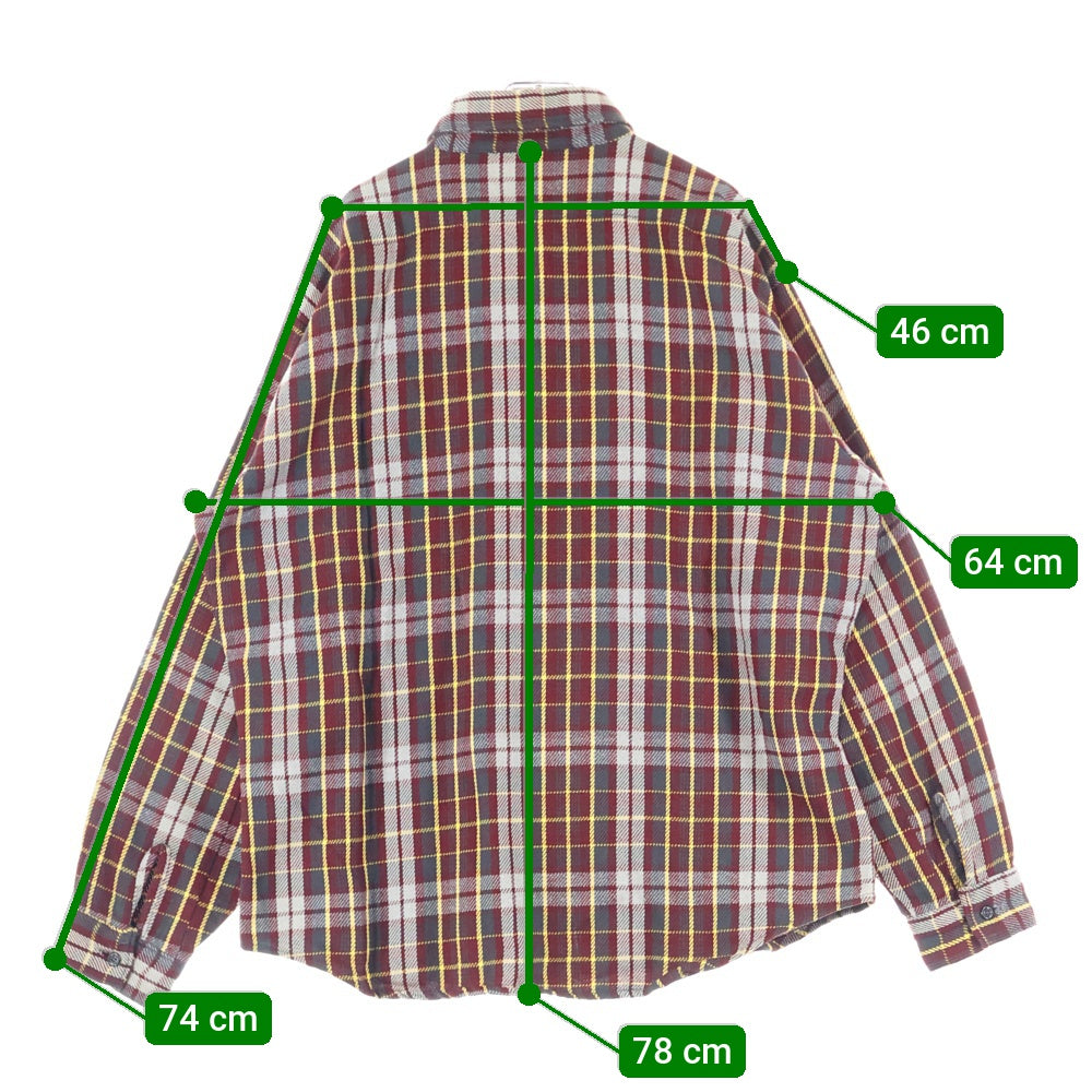 FIVE BROTHERS(ファイブブラザー) 70-80S VINTAGE CHECK L/S SHIRT コットン オンブレ 長袖シャツ レッド/ブラウン/イエロー