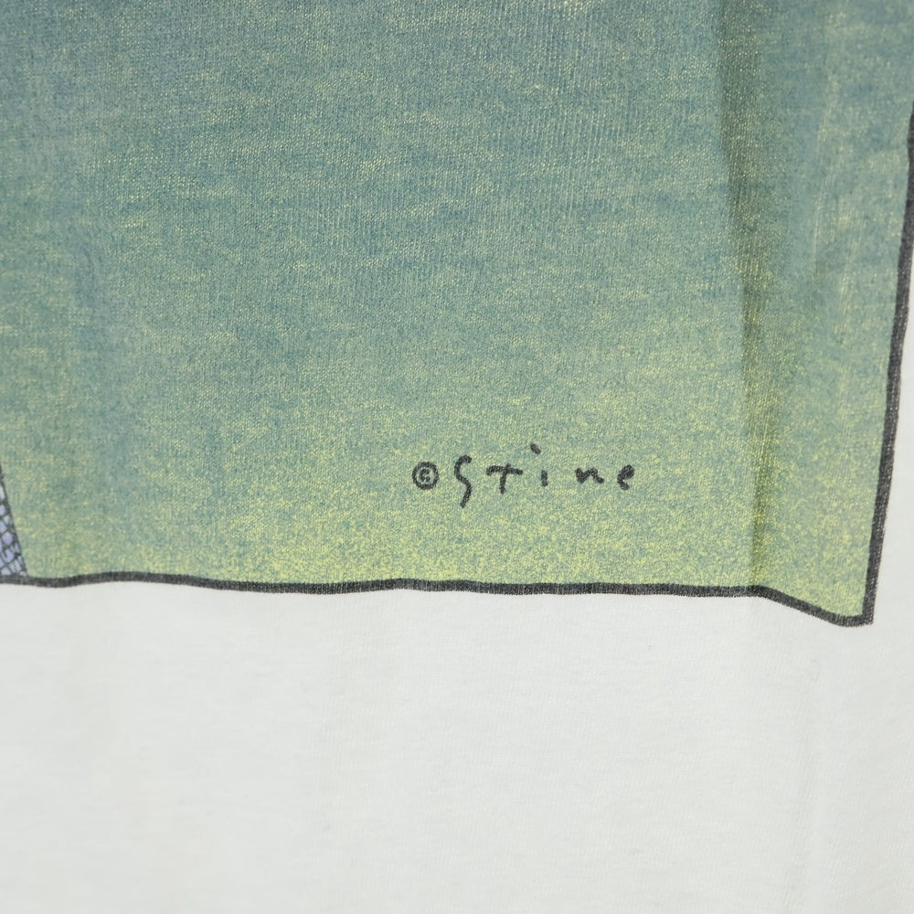 VINTAGE(ヴィンテージ) 90s RICHARD STINE MAN REACHING FOR A STAR リチャードスタイン 星に手を伸ばす男 アート 絵画 Tシャツ 半袖カットソー ホワイト