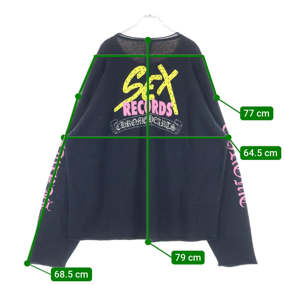 CHROME HEARTS(クロムハーツ) SEX RECORDS CASHMERE KNIT セックスレコード カシミアクルーネックニット ブラック