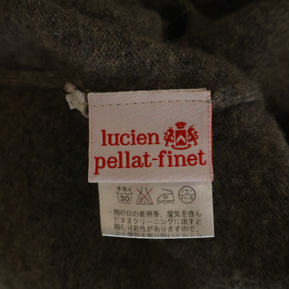 lucien pellat-finet(ルシアンペラフィネ) ドクロ刺繍 ラインストーン カシミア 長袖カーディガン グレー