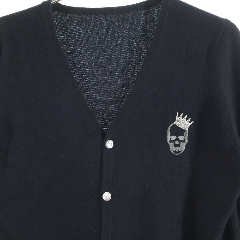 新品 ルシアンペラフィネ カシミヤ100％ カーディガン ラインストーン lucien pellat-finet(ルシアンペラフィネ) ドクロ刺繍 ラインストーン