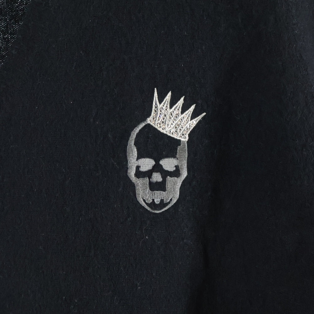 lucien pellat-finet(ルシアンペラフィネ) ドクロ刺繍 ラインストーン