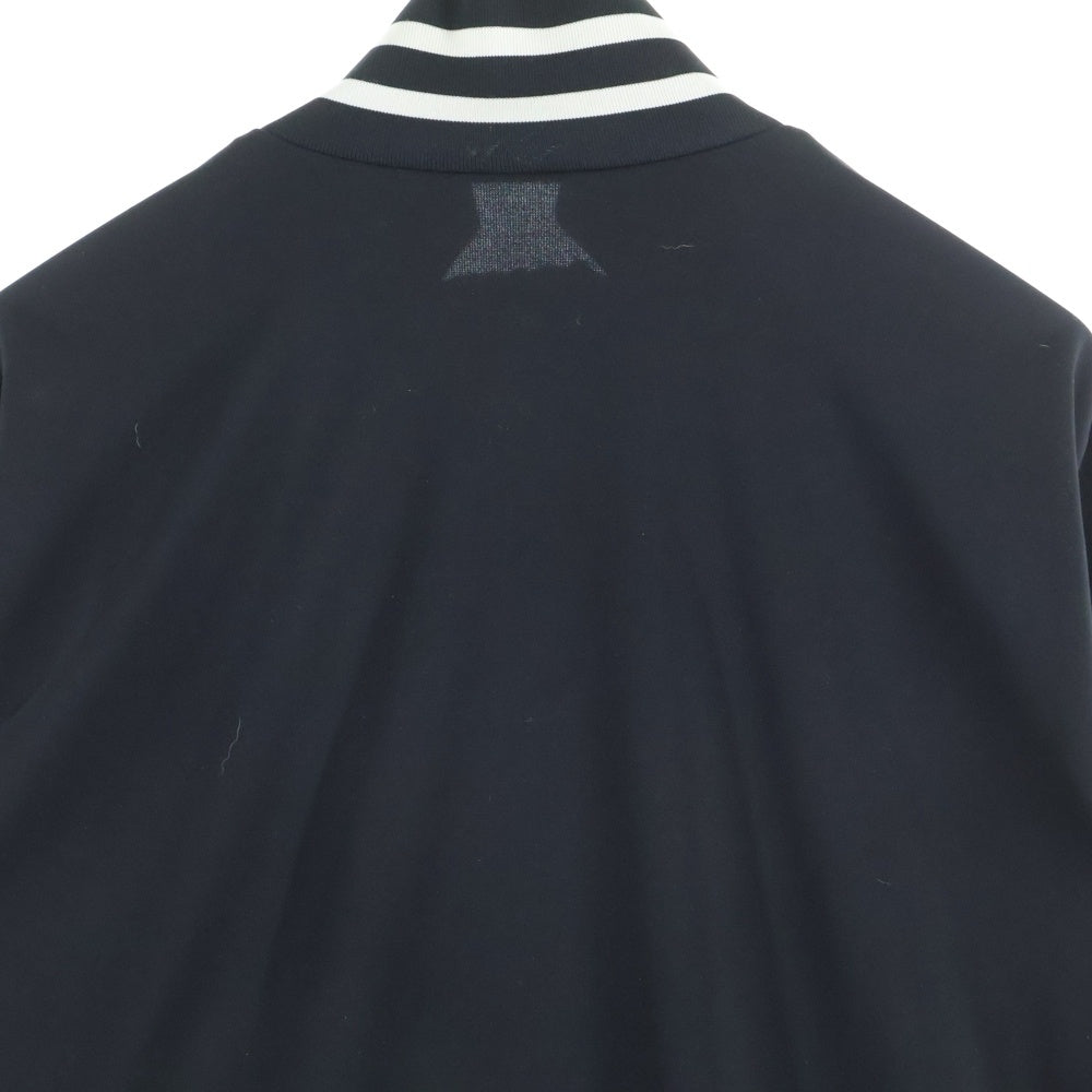 lucien pellat-finet(ルシアンペラフィネ) LPFロゴ スカルサイドラインジップアップジャケット ブラック/ホワイト