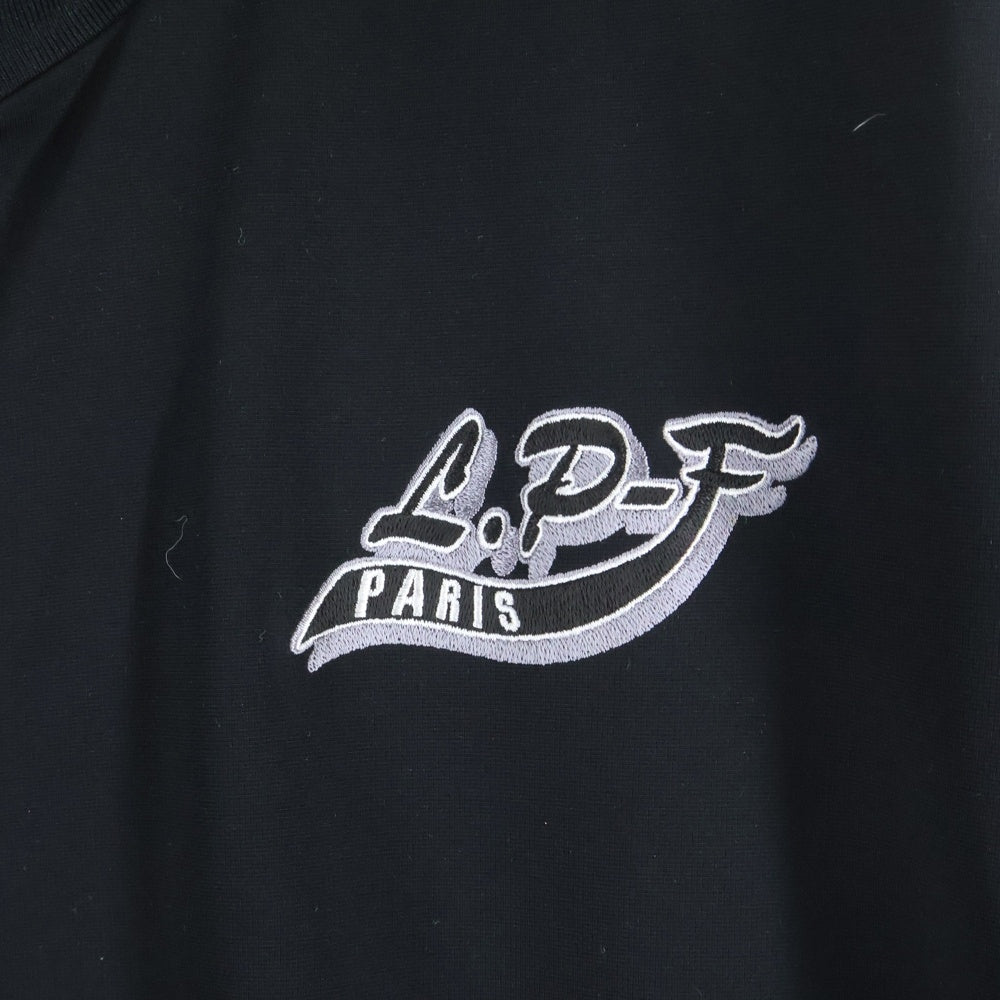 lucien pellat-finet(ルシアンペラフィネ) LPFロゴ スカルサイドラインジップアップジャケット ブラック/ホワイト