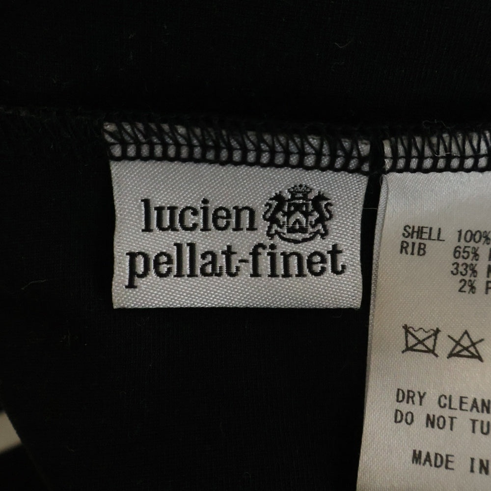 lucien pellat-finet(ルシアンペラフィネ) LPFロゴ スカルサイドラインジップアップジャケット ブラック/ホワイト