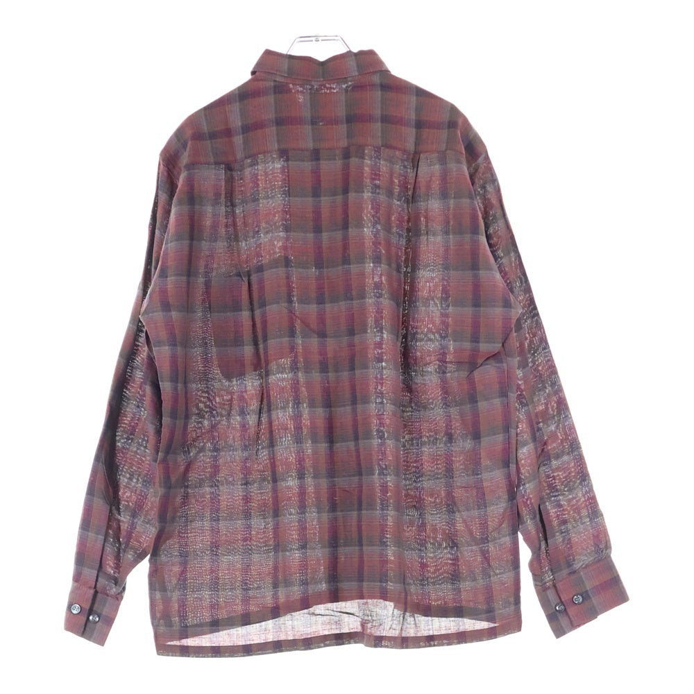 VINTAGE(ヴィンテージ) 50-60S WEAVERS GOLD RAYON CHECK L/S SHIRT ウィーバーズ ゴールド レーヨン 長袖シャツ ボルドー/グレー