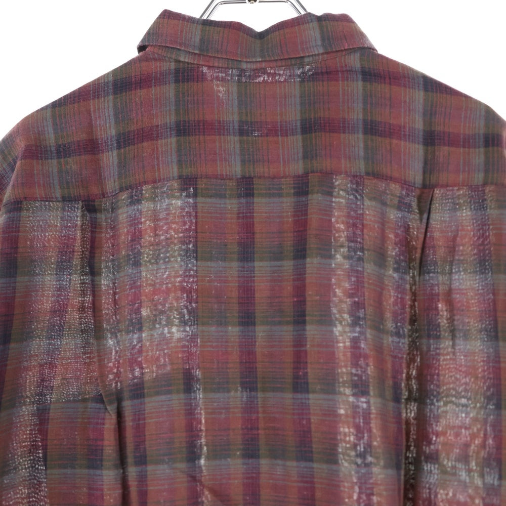VINTAGE(ヴィンテージ) 50-60S WEAVERS GOLD RAYON CHECK L/S SHIRT ウィーバーズ ゴールド レーヨン 長袖シャツ ボルドー/グレー