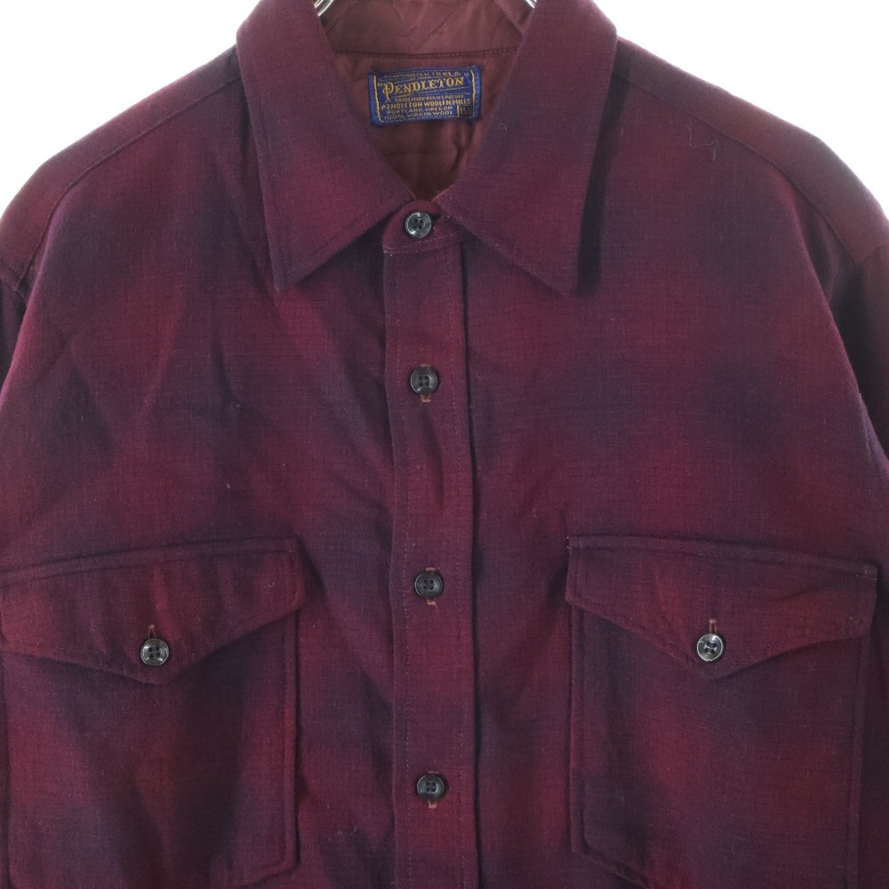 PENDLETON(ペンドルトン) 50S VINTAGE OMBRE CHECK L/S SHIRT チェック 長袖 シャツ ヴィンテージ レッド/ブラック