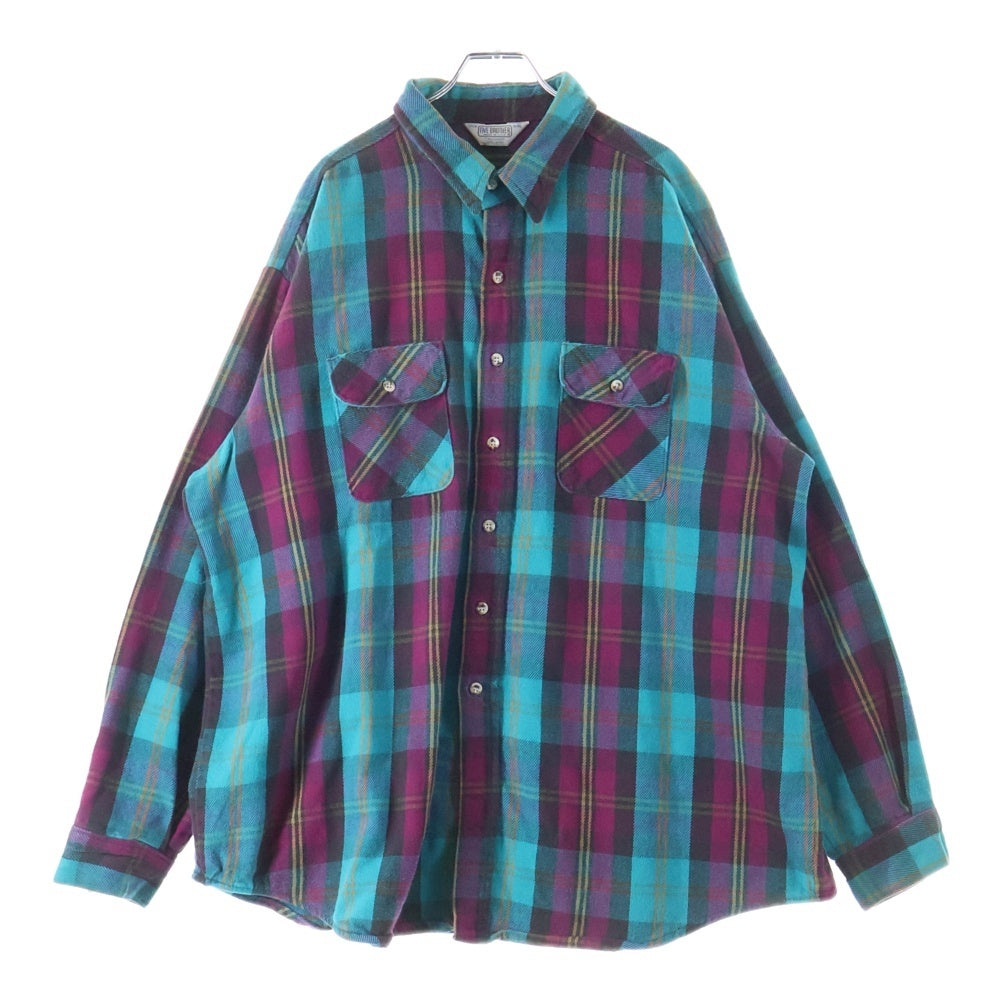 FIVE BROTHERS(ファイブブラザー) 70-80S VINTAGE CHECK L/S SHIRT ヴィンテージ チェック 長袖 シャツ ブルー/ボルドー/イエロー