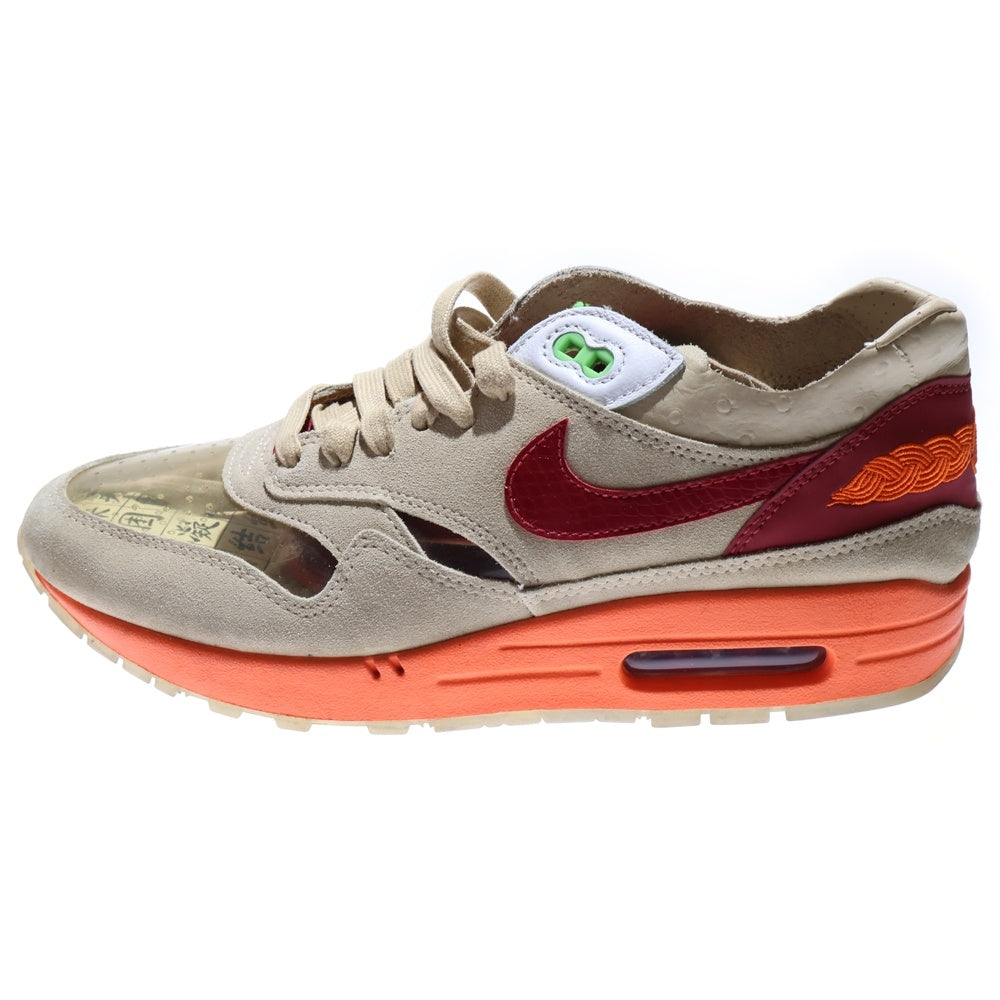 NIKE(ナイキ) × CLOT AIR MAX 1 KISS OF DEATH クロット エアマックス 1 キス オブ デス ローカット スニーカー ブラウン/オレンジ US9/27cm DD1870-100