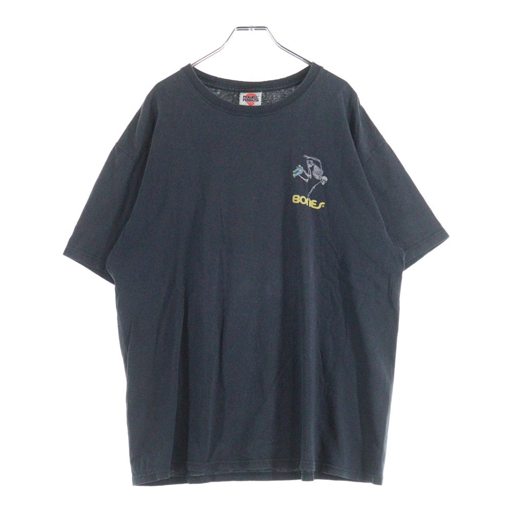 POWELL PERALTA(パウエルペラルタ) 00s BONES 両面プリント クルーネック半袖Tシャツ ブラック