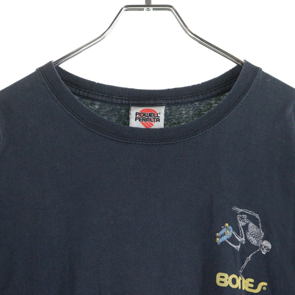 POWELL PERALTA(パウエルペラルタ) 00s BONES 両面プリント クルーネック半袖Tシャツ ブラック