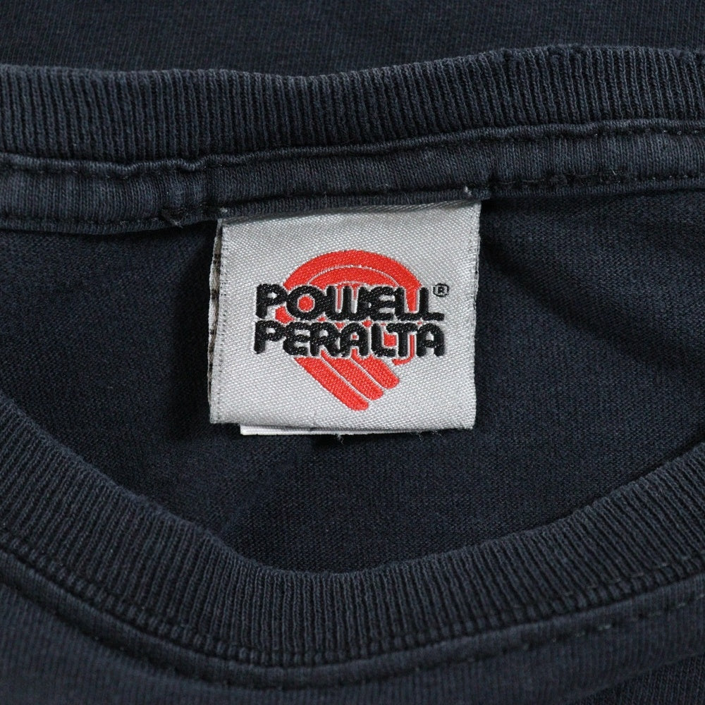 POWELL PERALTA(パウエルペラルタ) 00s BONES 両面プリント クルーネック半袖Tシャツ ブラック