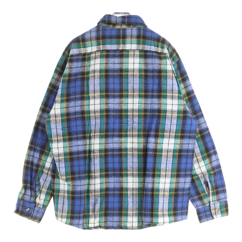FIVE BROTHERS(ファイブブラザー) 90S VINTAGE FLANNEL CHECK L/S SHIRT コットン チェック 長袖 シャツ ブルー/ホワイト/グリーン