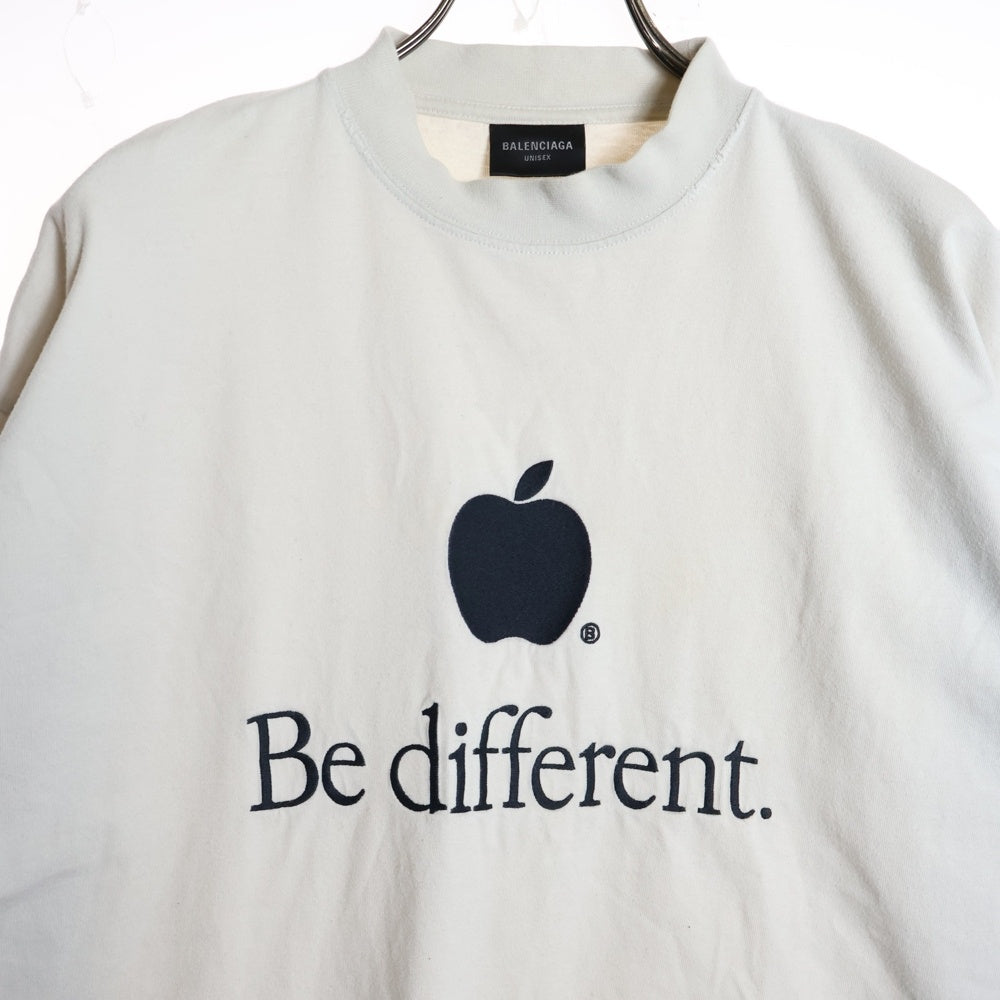 BALENCIAGA(バレンシアガ) 22AW Be different T-Shirt ロゴ刺繍 半袖Tシャツ アイボリー 712398 TNVB3