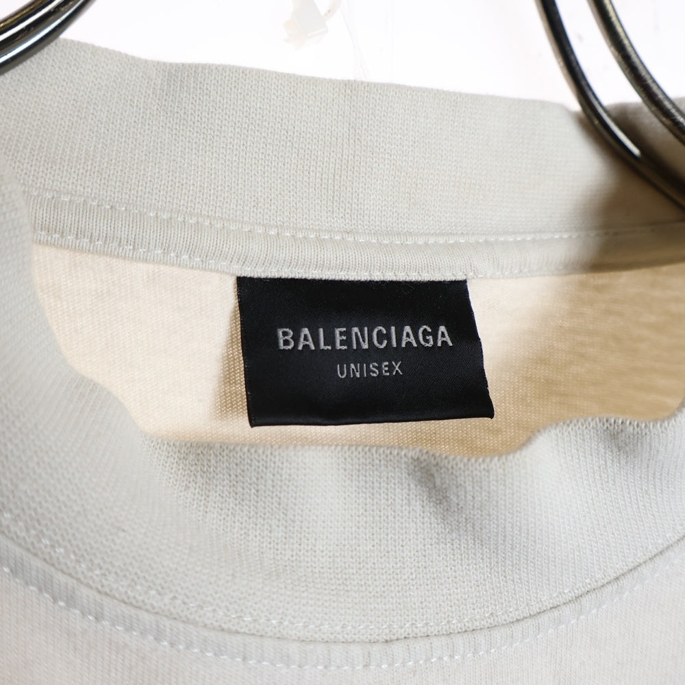 BALENCIAGA(バレンシアガ) 22AW Be different T-Shirt ロゴ刺繍 半袖Tシャツ アイボリー 712398 TNVB3