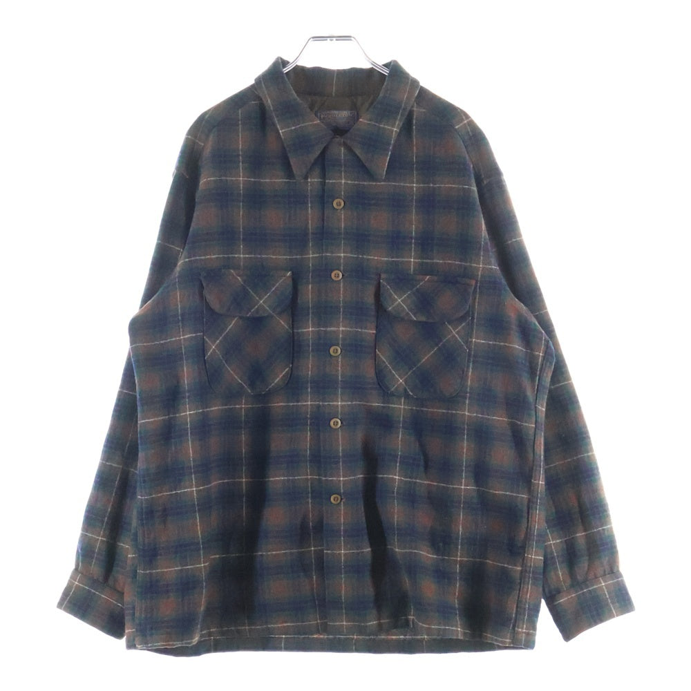 PENDLETON(ペンドルトン) 70S WOOL CHECK L/S SHIRT ウール チェック 長袖シャツ ブラウン/ブルー/カーキ
