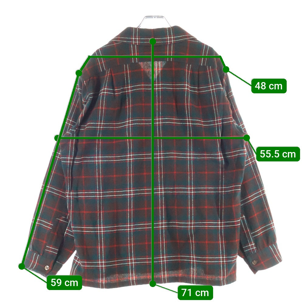 PENDLETON(ペンドルトン) 70S WOOL CHECK L/S SHIRT ウール チェック 長袖シャツ ブラウン/レッド/グリーン