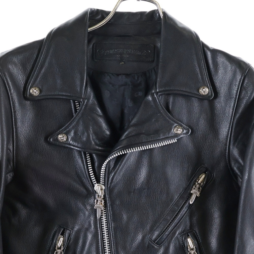 CHROME HEARTS(クロムハーツ) JJ DEAN JJディーン ダガージップライダースレザージャケット ブラック/シルバー JVP