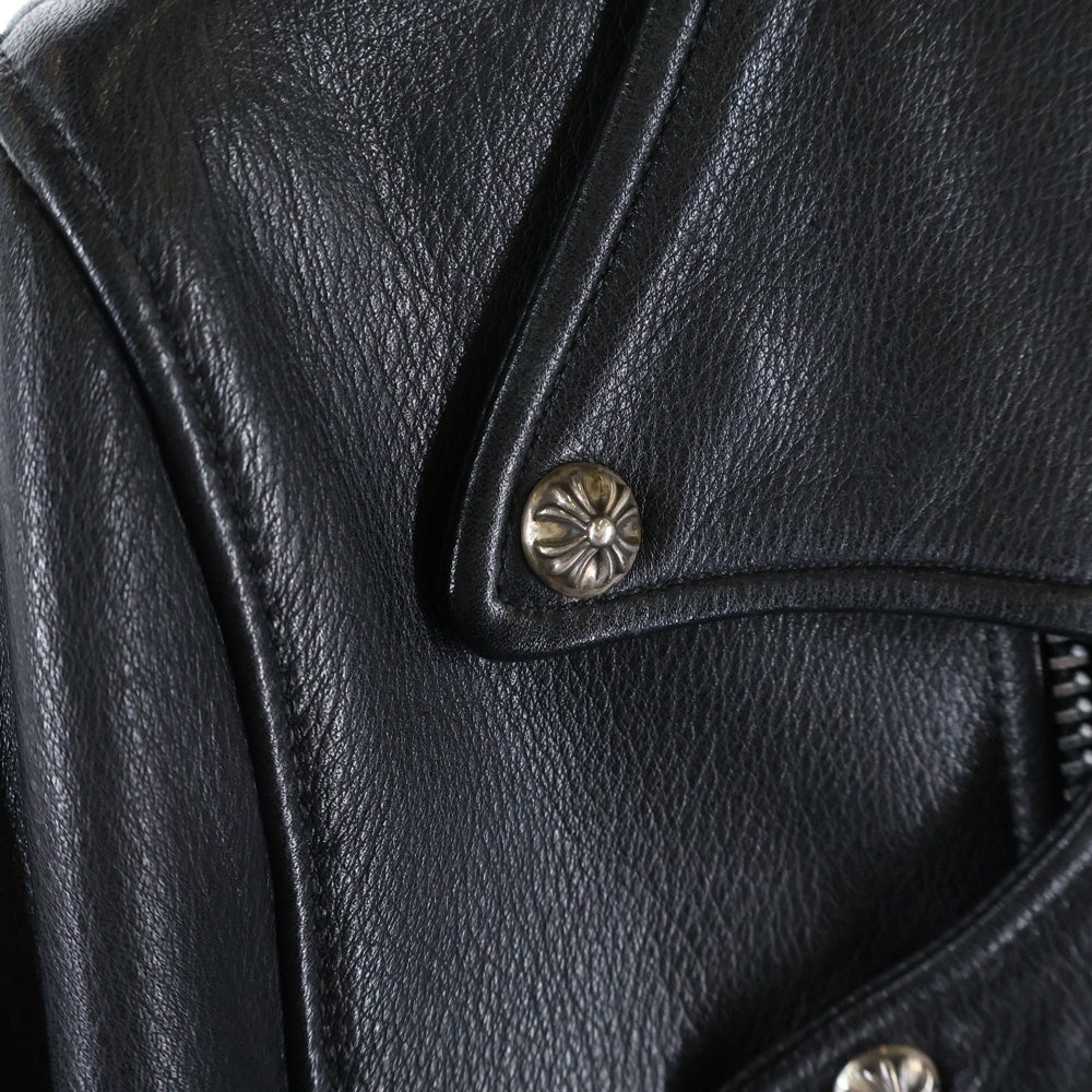 CHROME HEARTS(クロムハーツ) JJ DEAN JJディーン ダガージップライダースレザージャケット ブラック/シルバー JVP