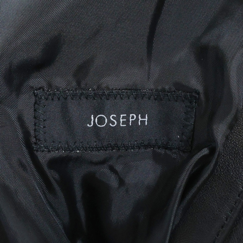 JOSEPH(ジョセフ) DOUBLE ZIP SINGLE LEATHER JACKET シングル ラムレザー レザージャケット 羊革 ブラック LWJINZ0103