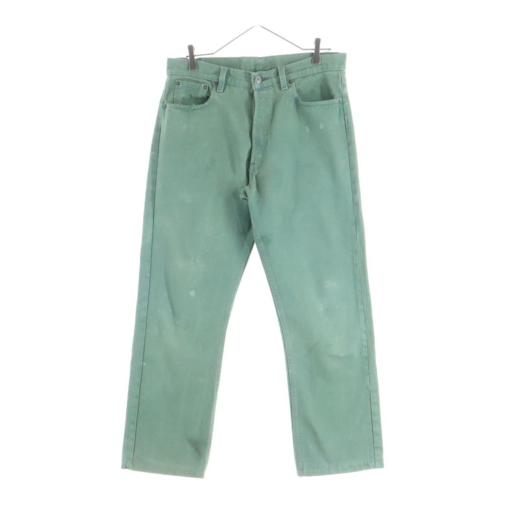 Levi's(リーバイス) 90S ボタン裏刻印571 スモールe 後染め デニムパンツ グリーン